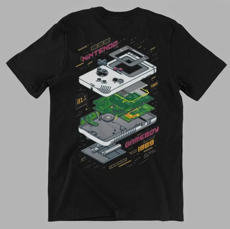 Vintage 1989 GameBoy Pixel Art Retro Gamer - Adult & Kids T-Shirts, Sweatshirts & Hoodies apparel design preview 1