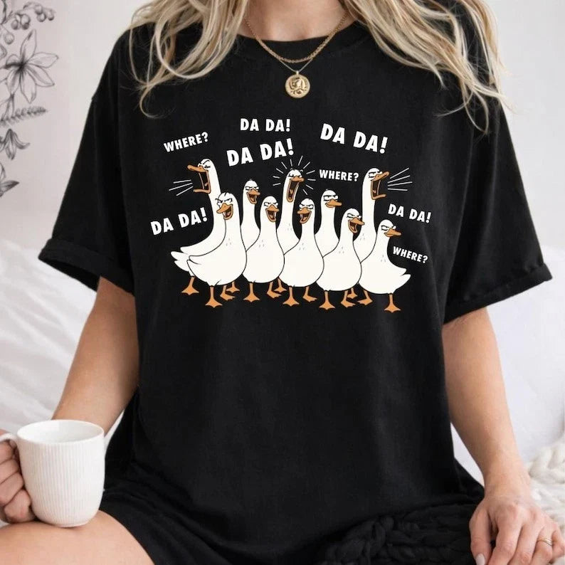 Funny Dad Where Dada Ducks Goose Custom Teacher - Adult & Kids T-Shirts, Sweatshirts & Hoodies apparel design preview 1