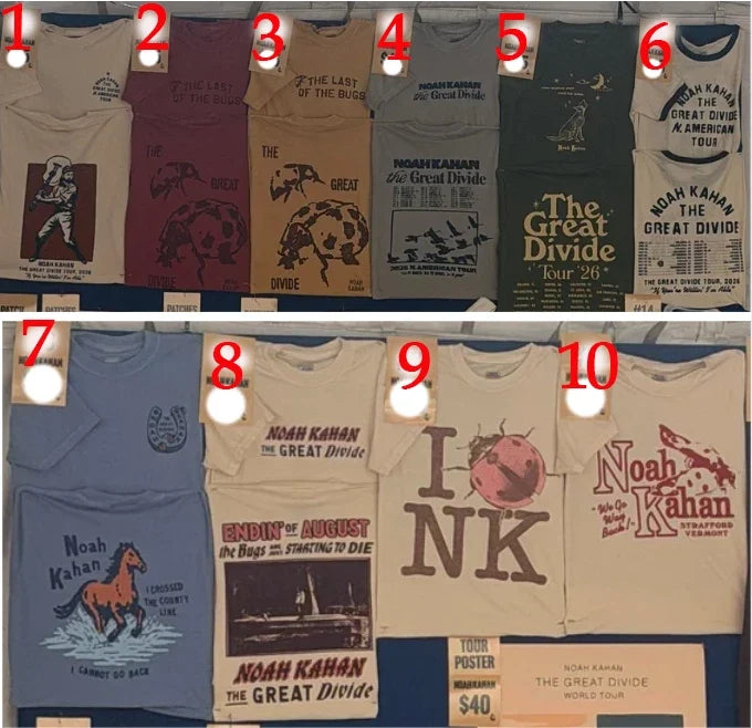 Noah Kahan The Great Divide Tour 2026 Concert, - Adult & Kids T-Shirts, Sweatshirts & Hoodies apparel design preview 1