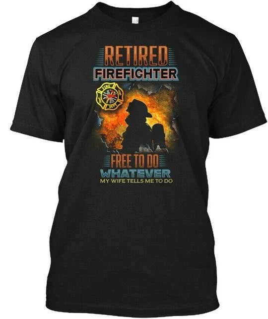 Retired Firefighter Made in the USA Size S to 5XL - Adult & Kids T-Shirts, Sweatshirts & Hoodies apparel design preview 1