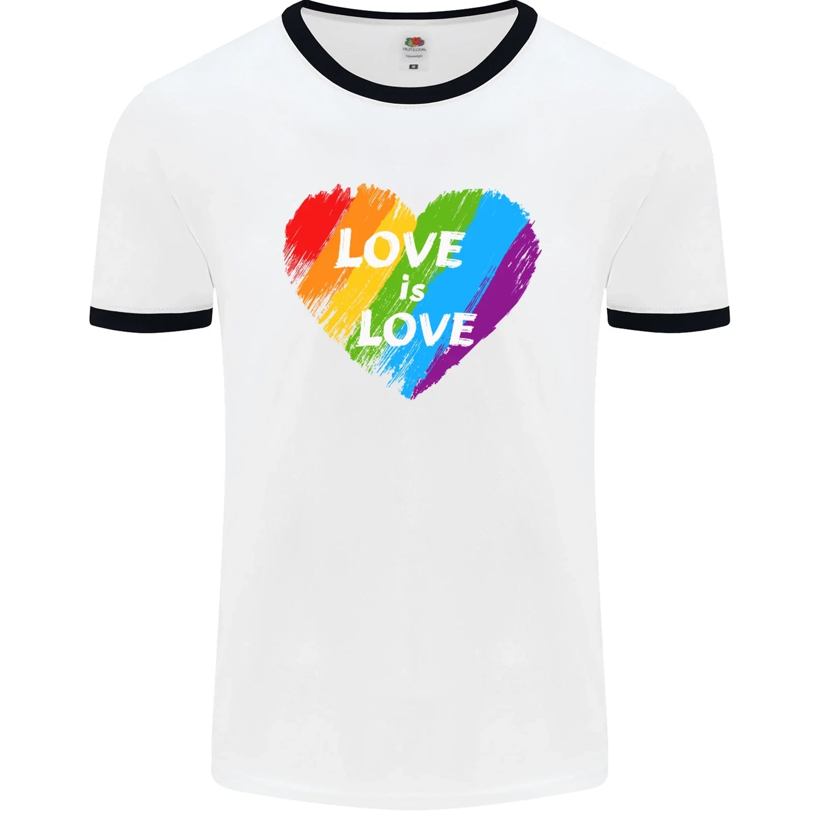 LGBT Love Is Gay Pride Day Awareness Mens Ringer - Adult & Kids T-Shirts, Sweatshirts & Hoodies apparel design preview 1