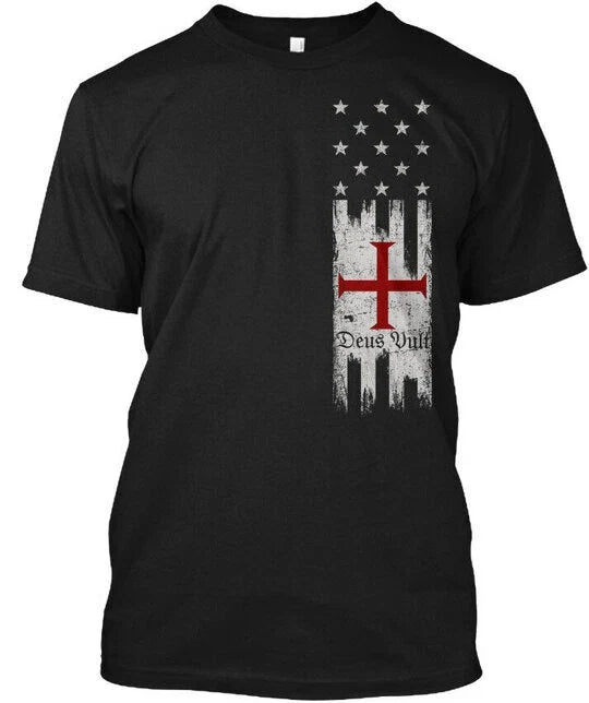 Deus Vult Flag Made in the USA Size S to 5XL - Adult & Kids T-Shirts, Sweatshirts & Hoodies apparel design preview 1