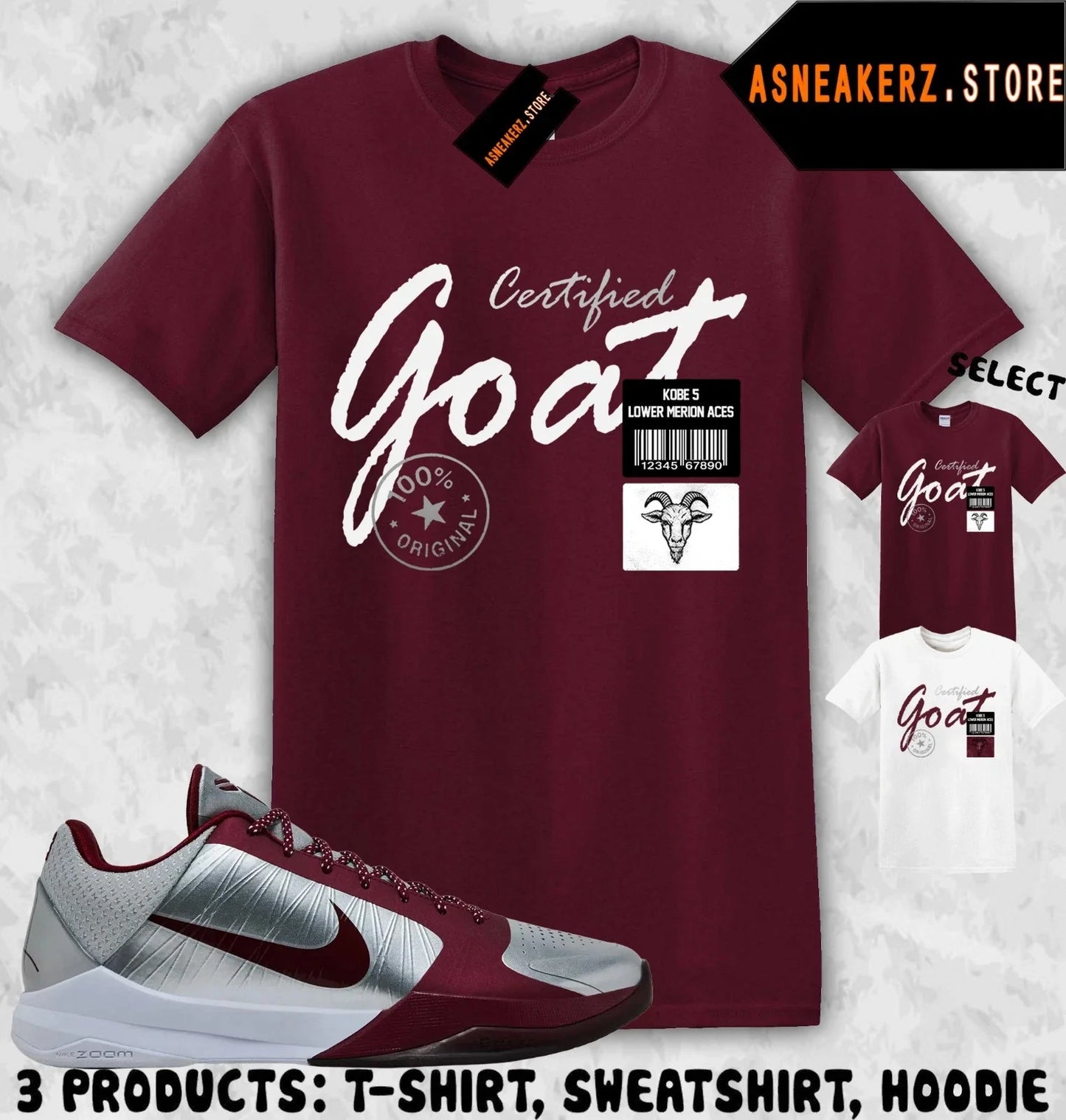 To Match KB 5 Protro Lower Merion Aces Sneaker - Adult & Kids T-Shirts, Sweatshirts & Hoodies apparel design preview 1