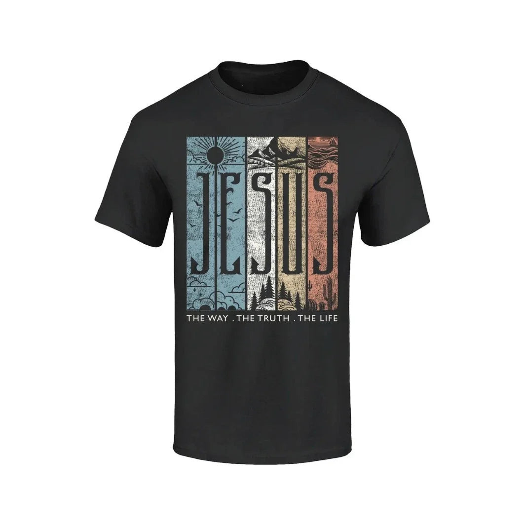 Jesus The Way. Truth. Life. Christian - Adult & Kids T-Shirts, Sweatshirts & Hoodies apparel design preview 1