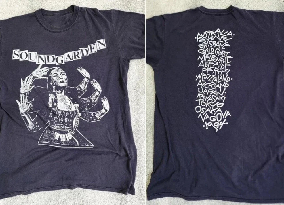 90s Soundgarden Tour 2 side basic black Unisex - Adult & Kids T-Shirts, Sweatshirts & Hoodies apparel design preview 1