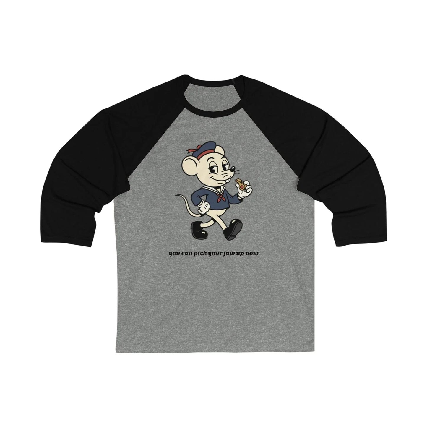 Vintage Cartoon Mouse Baseball Raglan - Adult & Kids T-Shirts, Sweatshirts & Hoodies apparel design preview 1