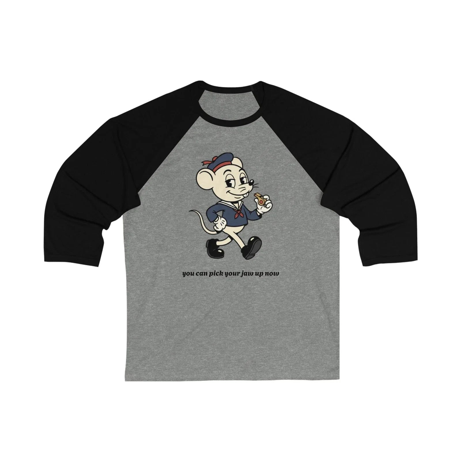 Vintage Cartoon Mouse Baseball Raglan - Adult & Kids T-Shirts, Sweatshirts & Hoodies apparel design preview 1
