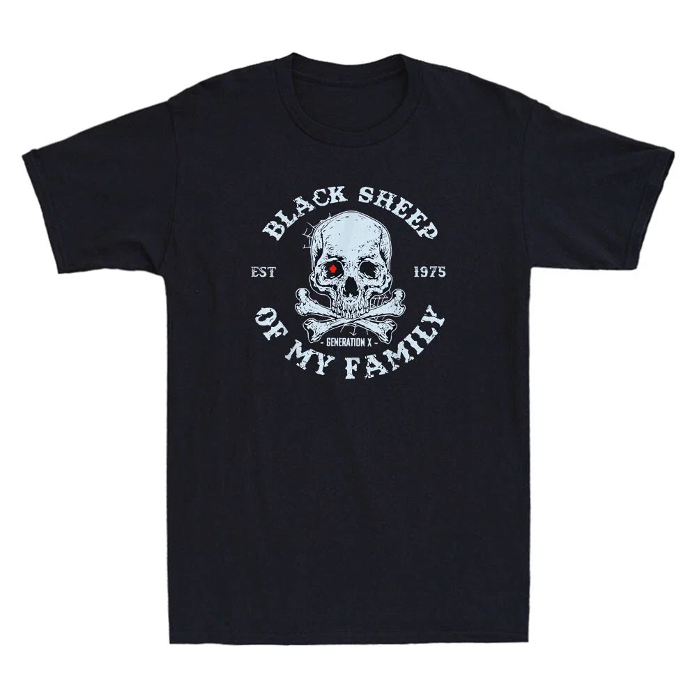 Skeleton GenX Est 1975 Black Sheep Of My Family Funny - Adult & Kids T-Shirts, Sweatshirts & Hoodies apparel design preview 1