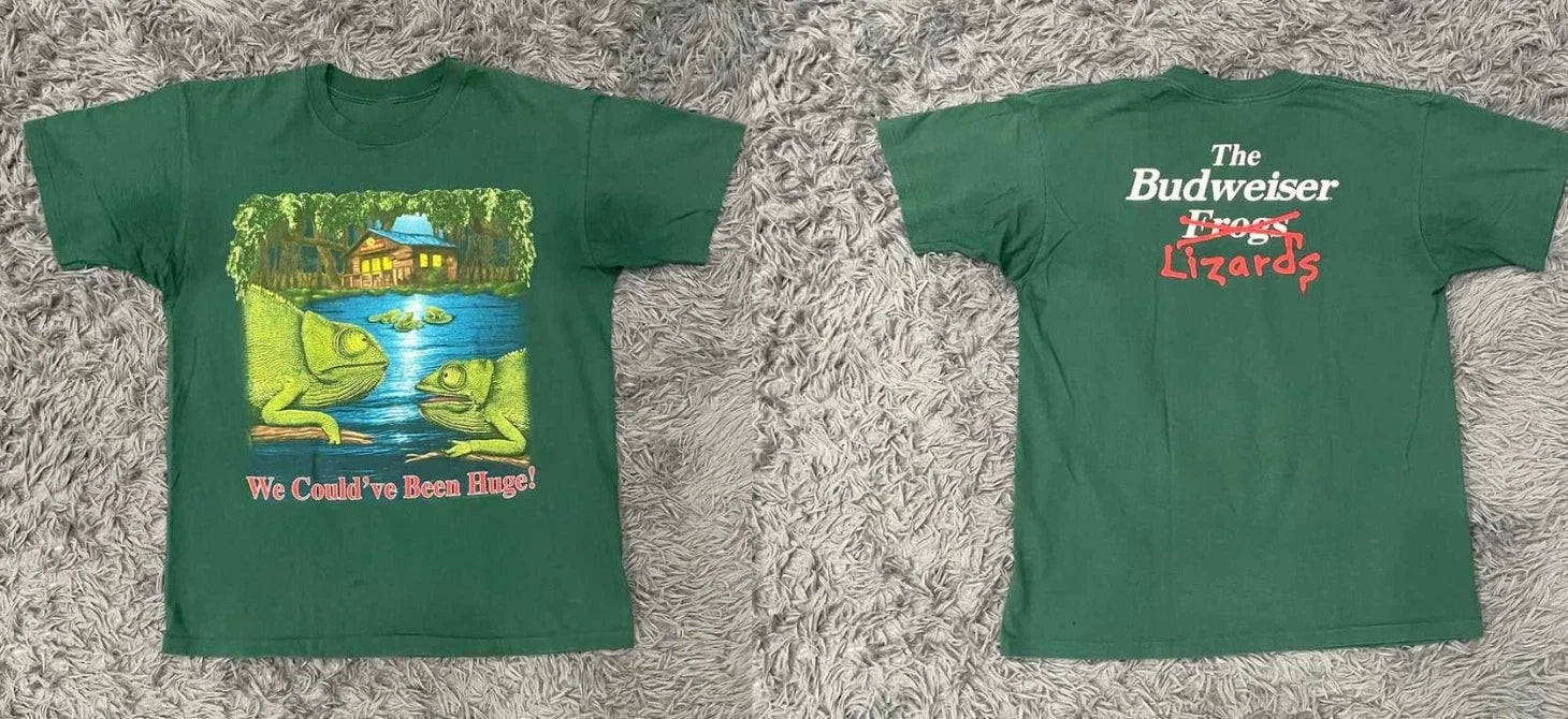 Vintage 90s Budweiser Could've Been Huge Lizards 1997 - Adult & Kids T-Shirts, Sweatshirts & Hoodies apparel design preview 1