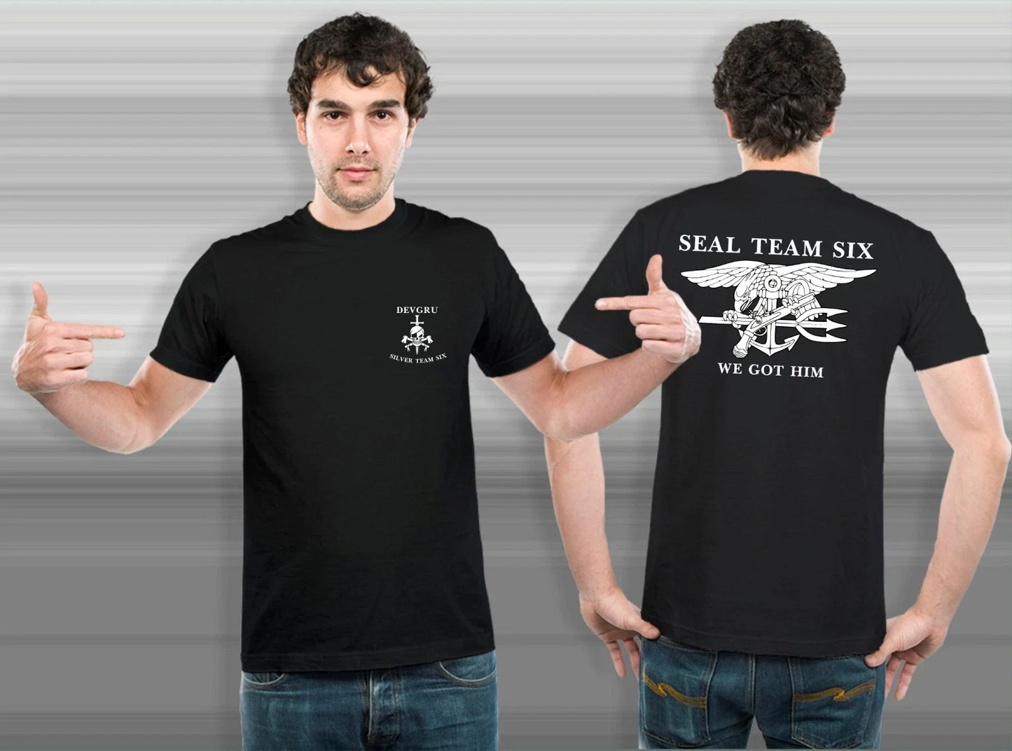 NEW Navy Seal Team 6 Six Devgru Silver Black White - Adult & Kids T-Shirts, Sweatshirts & Hoodies apparel design preview 1