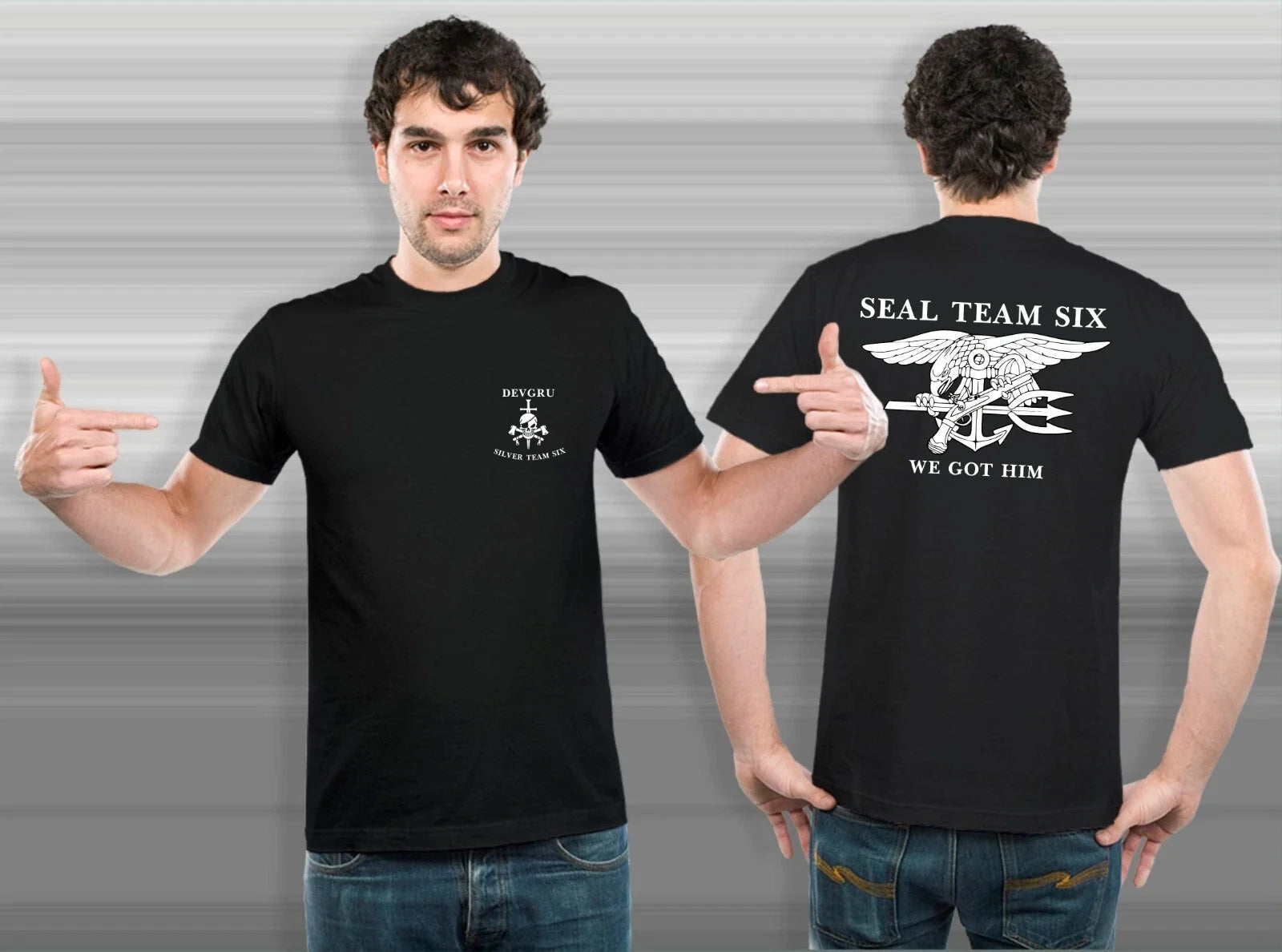 NEW Navy Seal Team 6 Six Devgru Silver Black White - Adult & Kids T-Shirts, Sweatshirts & Hoodies apparel design preview 1