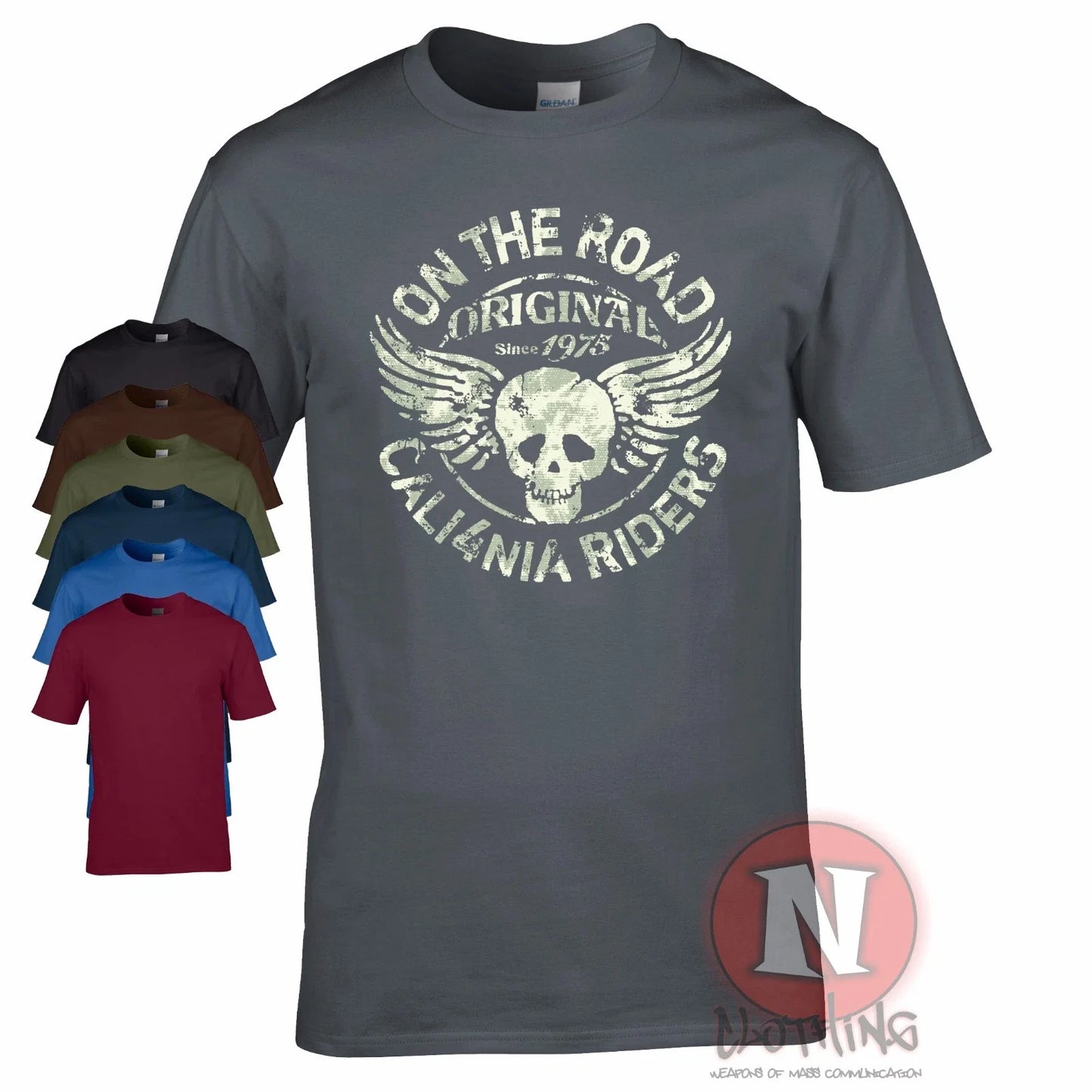 Cali4nia riders retro distressed print biker - Adult & Kids T-Shirts, Sweatshirts & Hoodies apparel design preview 1