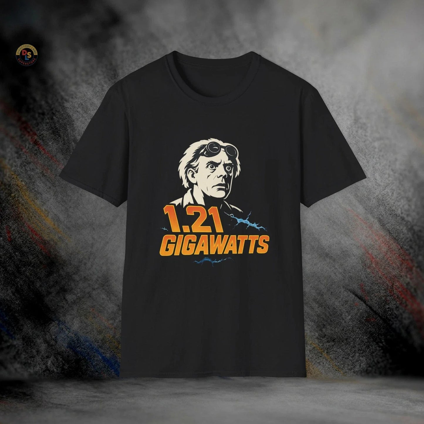 Doc Brown 1.21 Gigawatts Back to the Future Softstyle - Adult & Kids T-Shirts, Sweatshirts & Hoodies apparel design preview 1