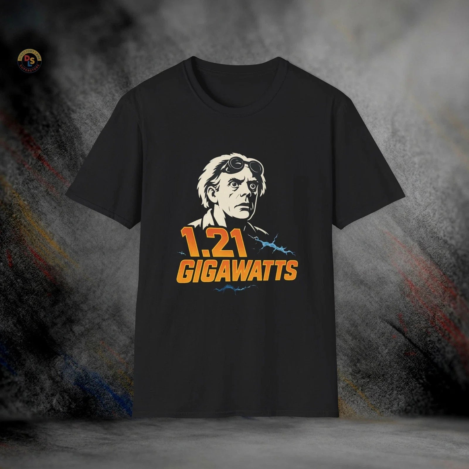 Doc Brown 1.21 Gigawatts Back to the Future Softstyle - Adult & Kids T-Shirts, Sweatshirts & Hoodies apparel design preview 1