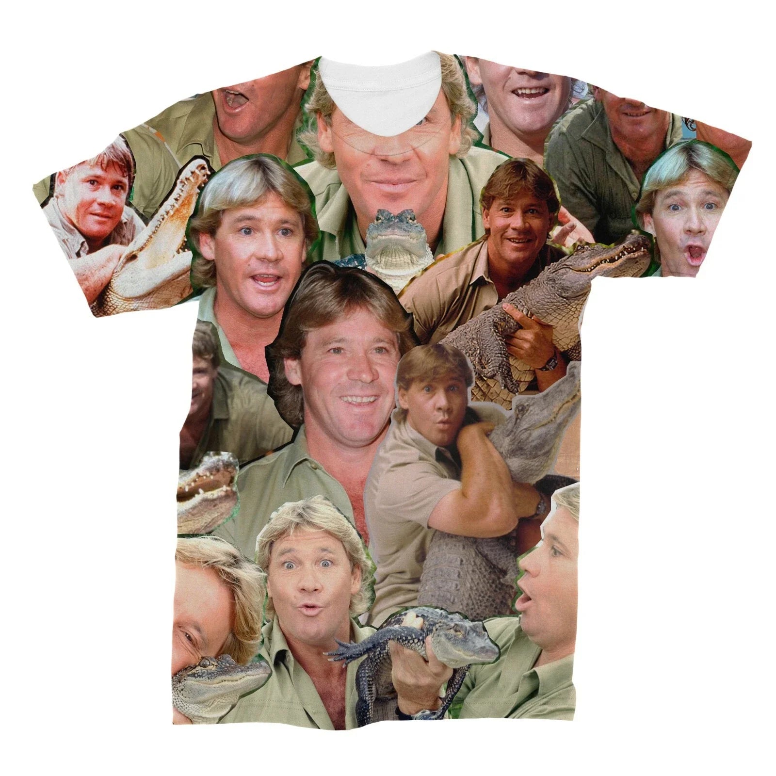Steve Irwin (The Crocodile Hunter) Collage - Adult & Kids T-Shirts, Sweatshirts & Hoodies apparel design preview 1
