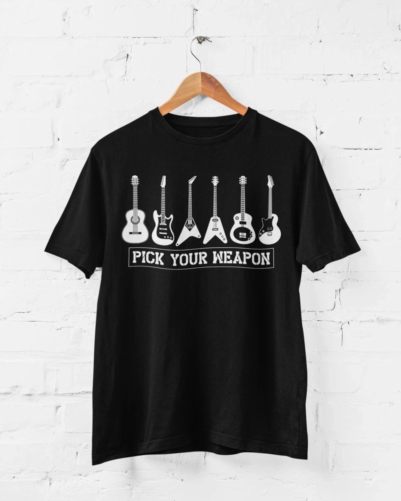 Pick Your Weapon Guitar Funny Musician Gift Idea - Adult & Kids T-Shirts, Sweatshirts & Hoodies apparel design preview 1