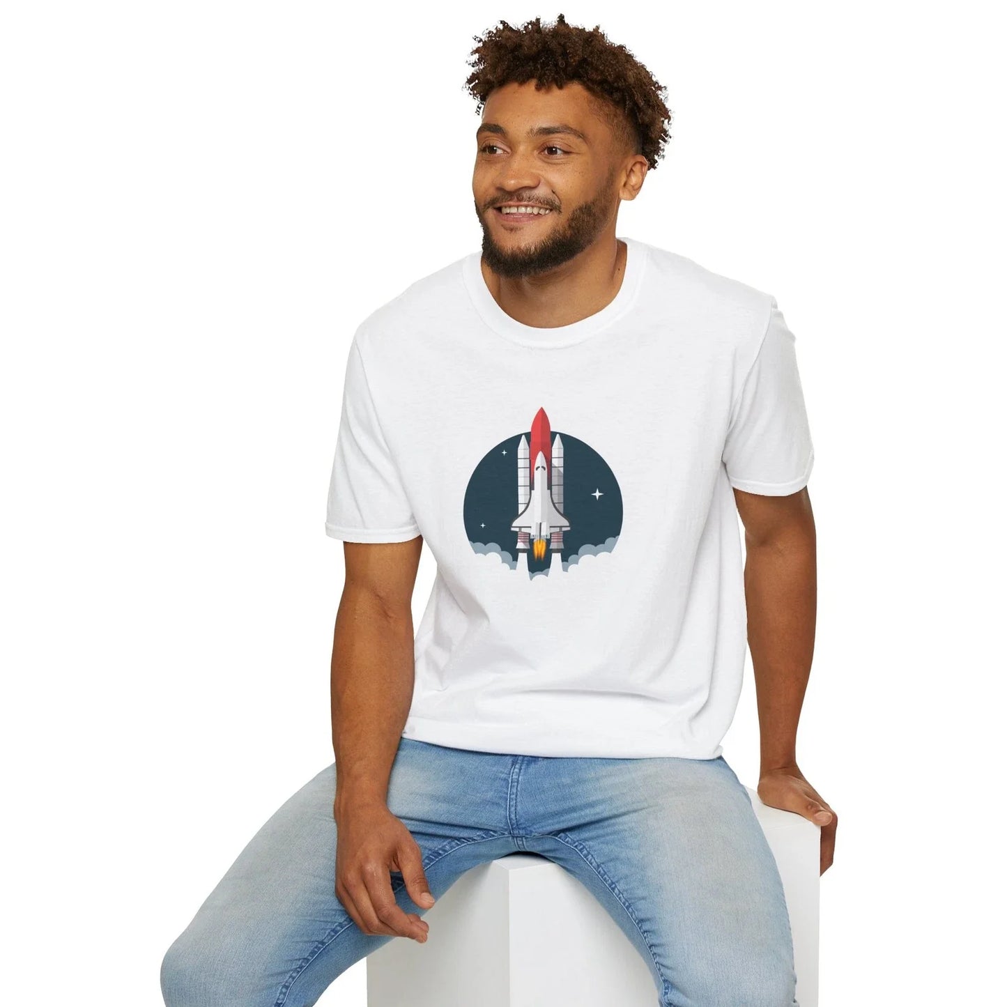Retro Space Shuttle Launch Rocket Flight - Adult & Kids T-Shirts, Sweatshirts & Hoodies apparel design preview 1