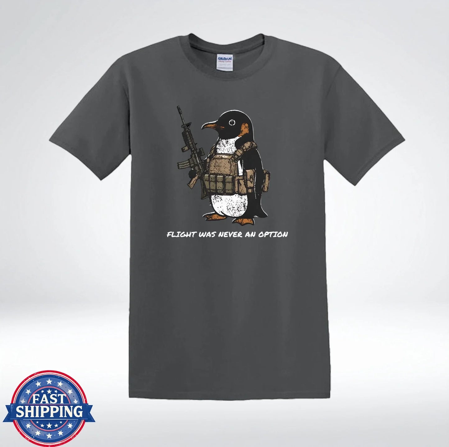 Flight Was Never an Option Funny Tactical Penguin - Adult & Kids T-Shirts, Sweatshirts & Hoodies apparel design preview 1