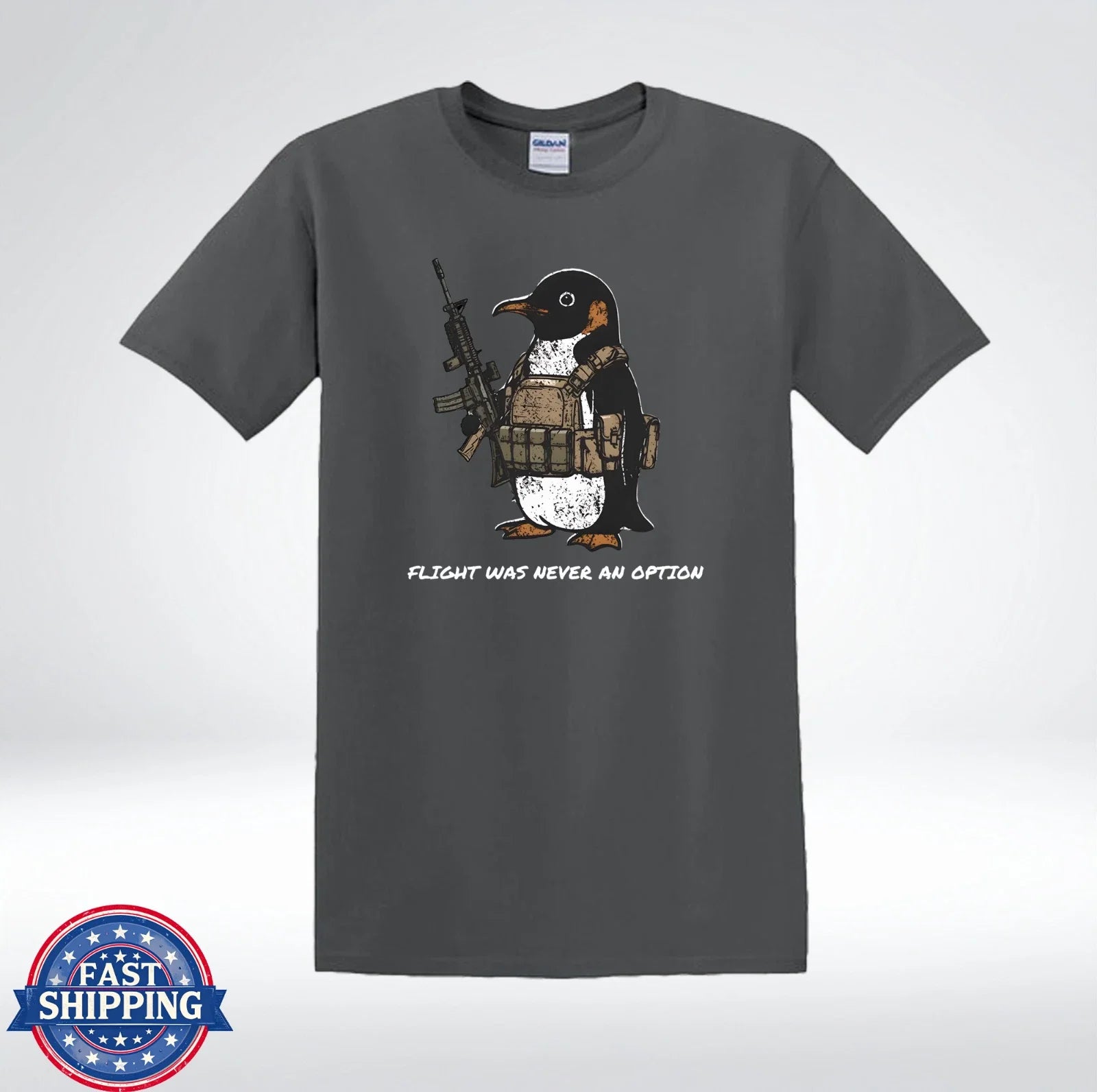 Flight Was Never an Option Funny Tactical Penguin - Adult & Kids T-Shirts, Sweatshirts & Hoodies apparel design preview 1