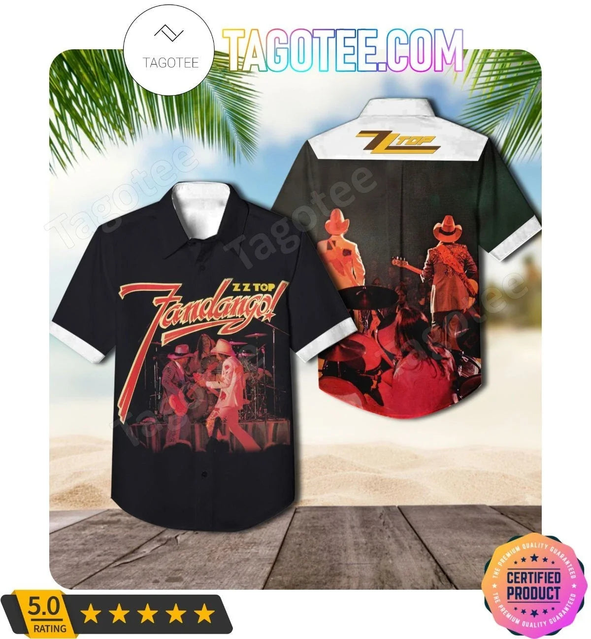Zz Top Fandango Album Cover Hawaii 3D All size S-5XL - Adult & Kids T-Shirts, Sweatshirts & Hoodies apparel design preview 1