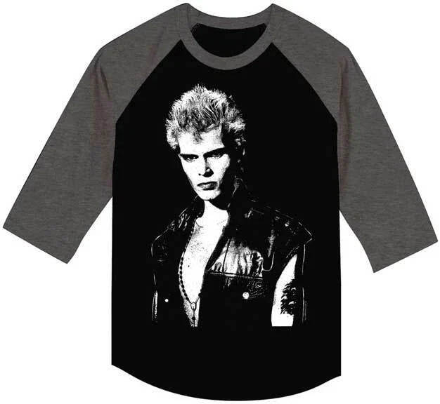 Billy Idol Leather Vest Black White Men's Raglan - Adult & Kids T-Shirts, Sweatshirts & Hoodies apparel design preview 1