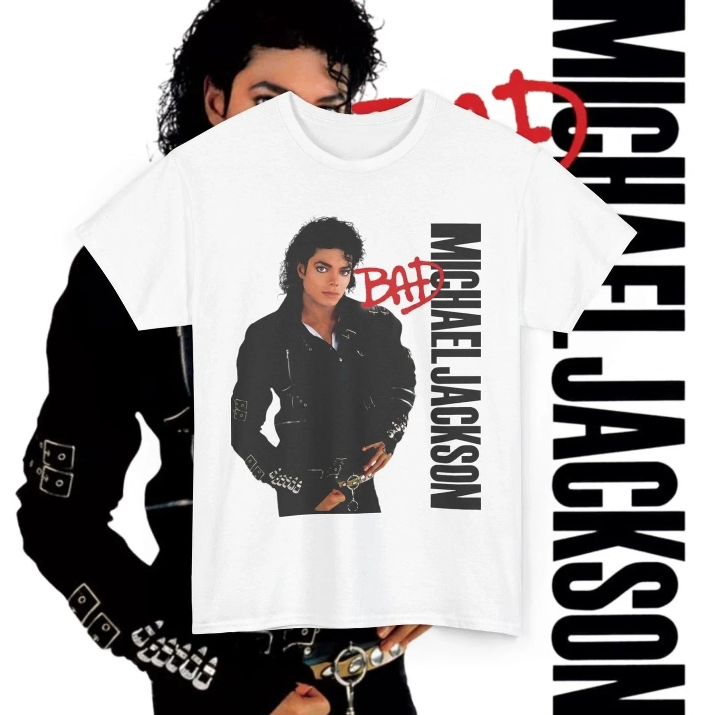 Michael Jackson Cotton Graphic Print Unisex MJ Bad - Adult & Kids T-Shirts, Sweatshirts & Hoodies apparel design preview 1