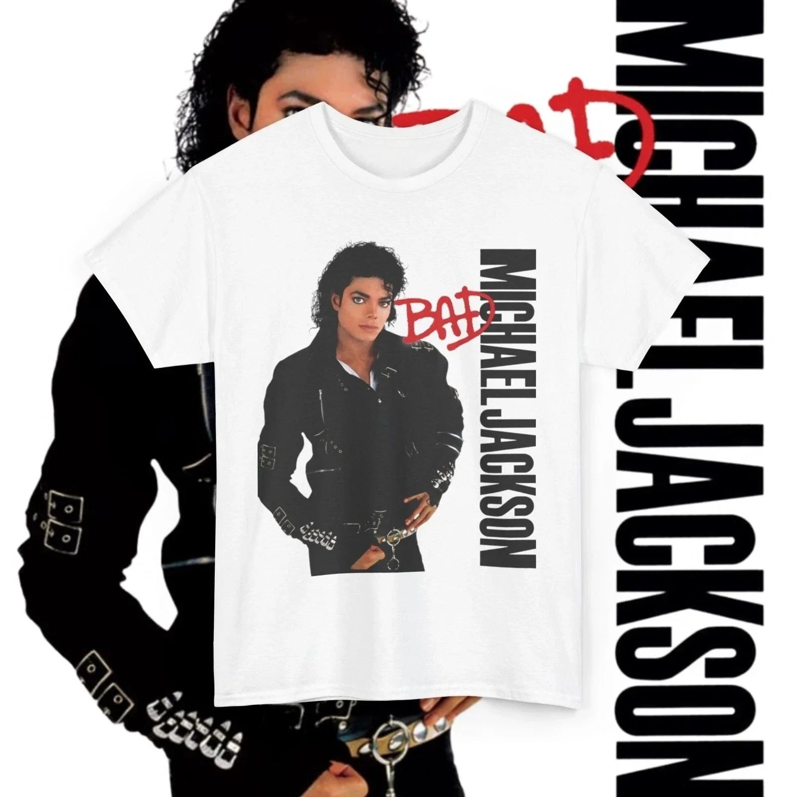 Michael Jackson Cotton Graphic Print Unisex MJ Bad - Adult & Kids T-Shirts, Sweatshirts & Hoodies apparel design preview 1