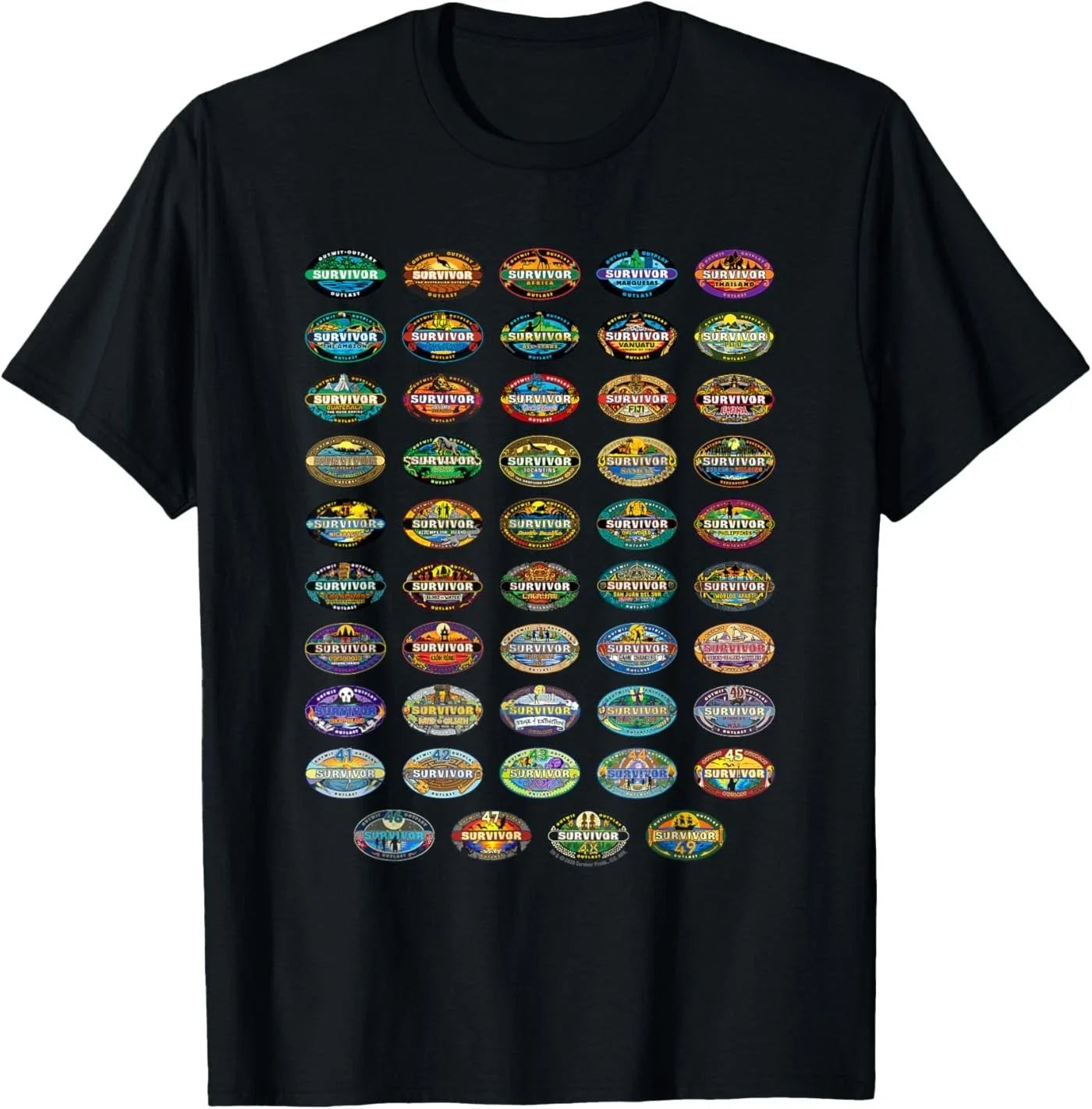 Survivor 50 Seasons of - Adult & Kids T-Shirts, Sweatshirts & Hoodies apparel design preview 1