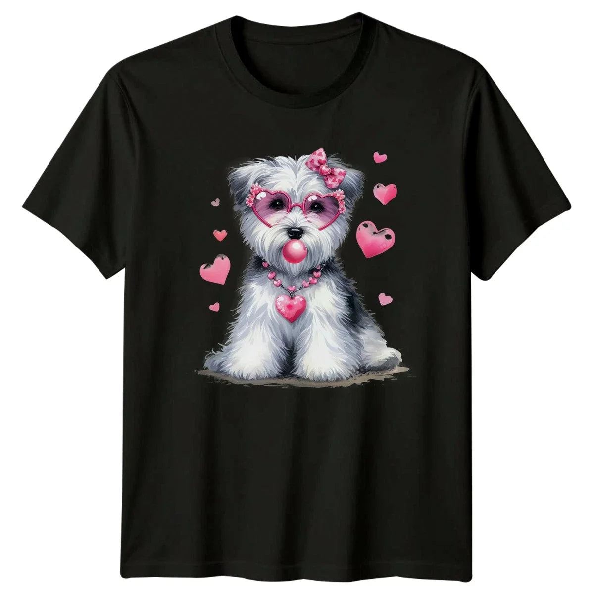 Valentines Day Dog Puppy Heart Sunglasses Mens Womens - Adult & Kids T-Shirts, Sweatshirts & Hoodies apparel design preview 1
