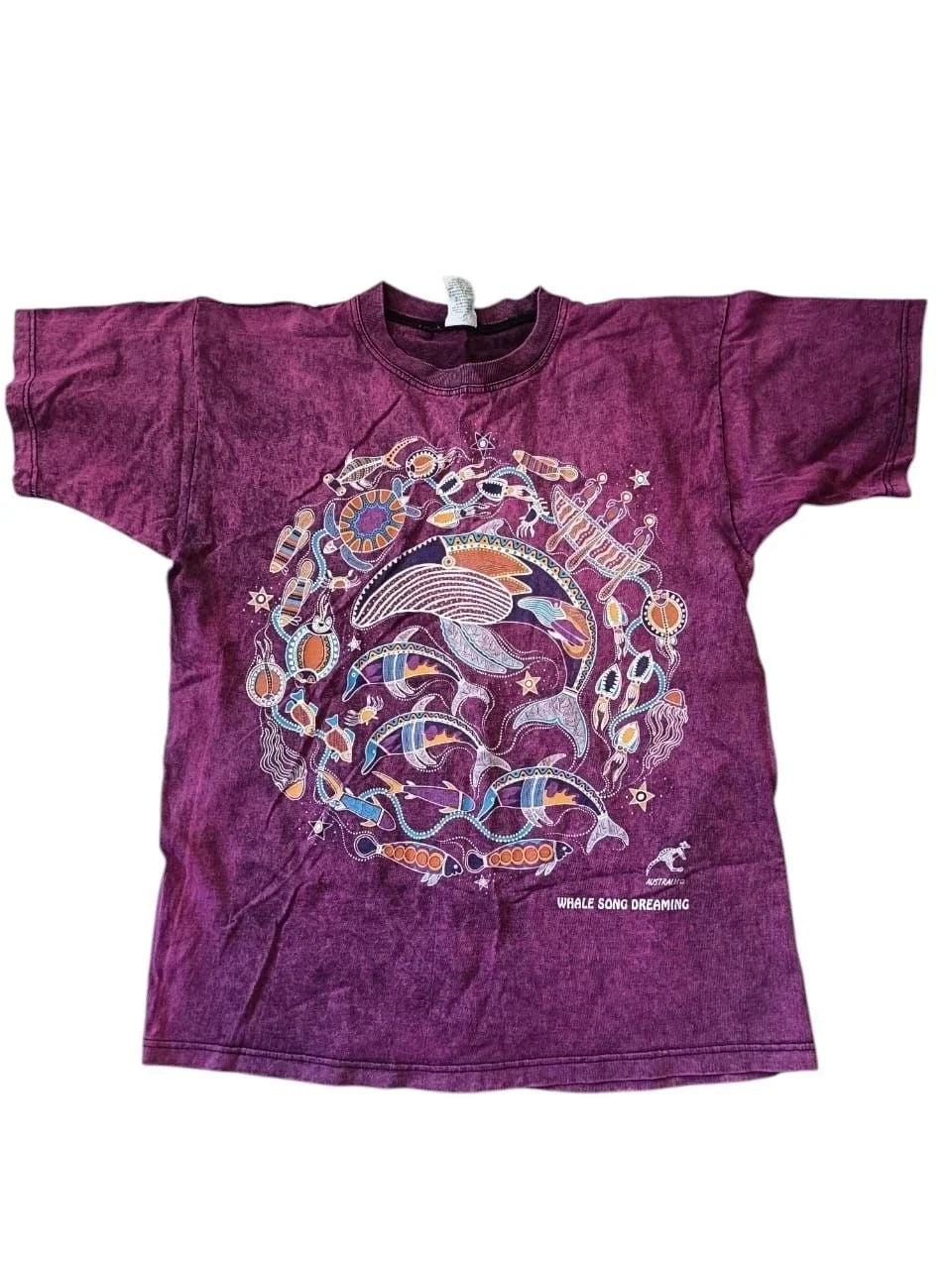 Vintage Australia Whale Song Dreaming Aboriginal Art - Adult & Kids T-Shirts, Sweatshirts & Hoodies apparel design preview 1