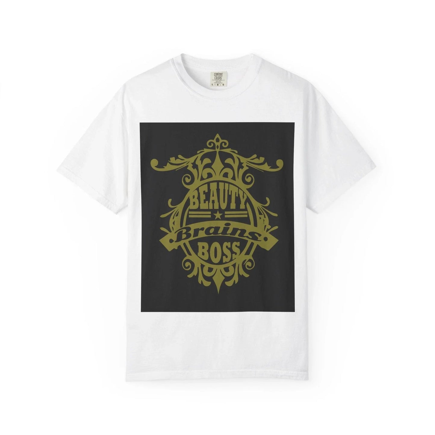 Beauty Brains Boss Ornate Vintage Crest Graphic - Adult & Kids T-Shirts, Sweatshirts & Hoodies apparel design preview 1