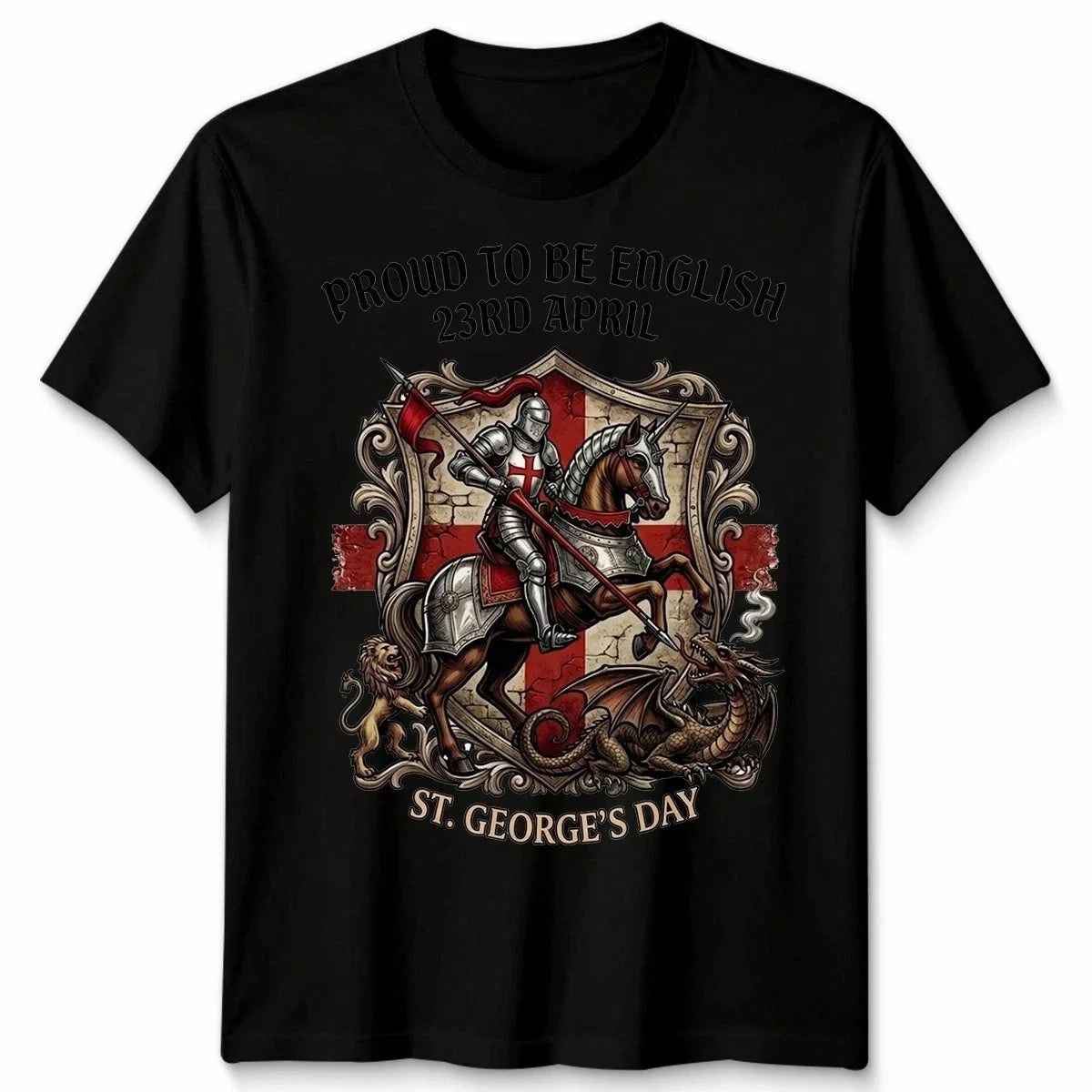 St Georges Day Proud To Be English Celebration Flag - Adult & Kids T-Shirts, Sweatshirts & Hoodies apparel design preview 1
