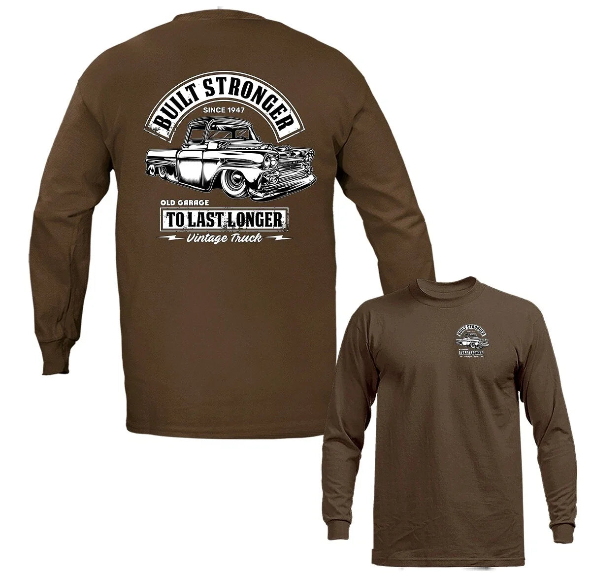 Built Stronger Vintage Truck Hot Rod Classic Vehicle - Adult & Kids T-Shirts, Sweatshirts & Hoodies apparel design preview 1