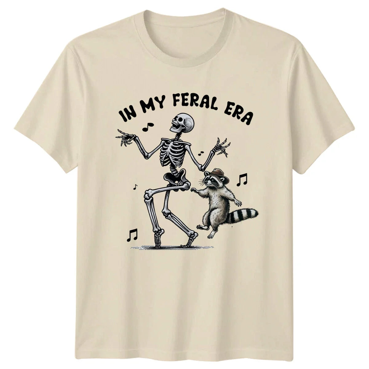 In My Feral Era Skeleton Raccoon Dance Funny Graphic - Adult & Kids T-Shirts, Sweatshirts & Hoodies apparel design preview 1