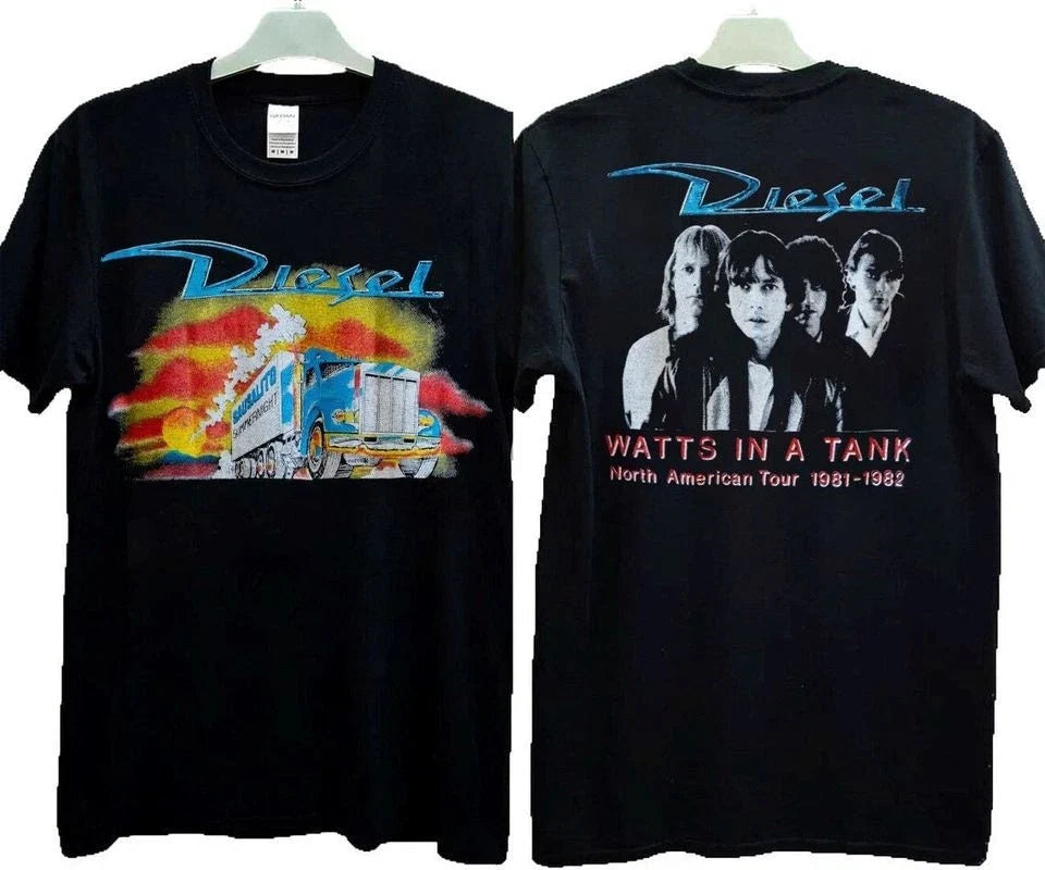 Diesel Watts In A Tank North American Tour 1981 1982 - Adult & Kids T-Shirts, Sweatshirts & Hoodies apparel design preview 1
