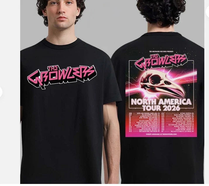 The Growlers North America Tour 2026 City Dates Two - Adult & Kids T-Shirts, Sweatshirts & Hoodies apparel design preview 1