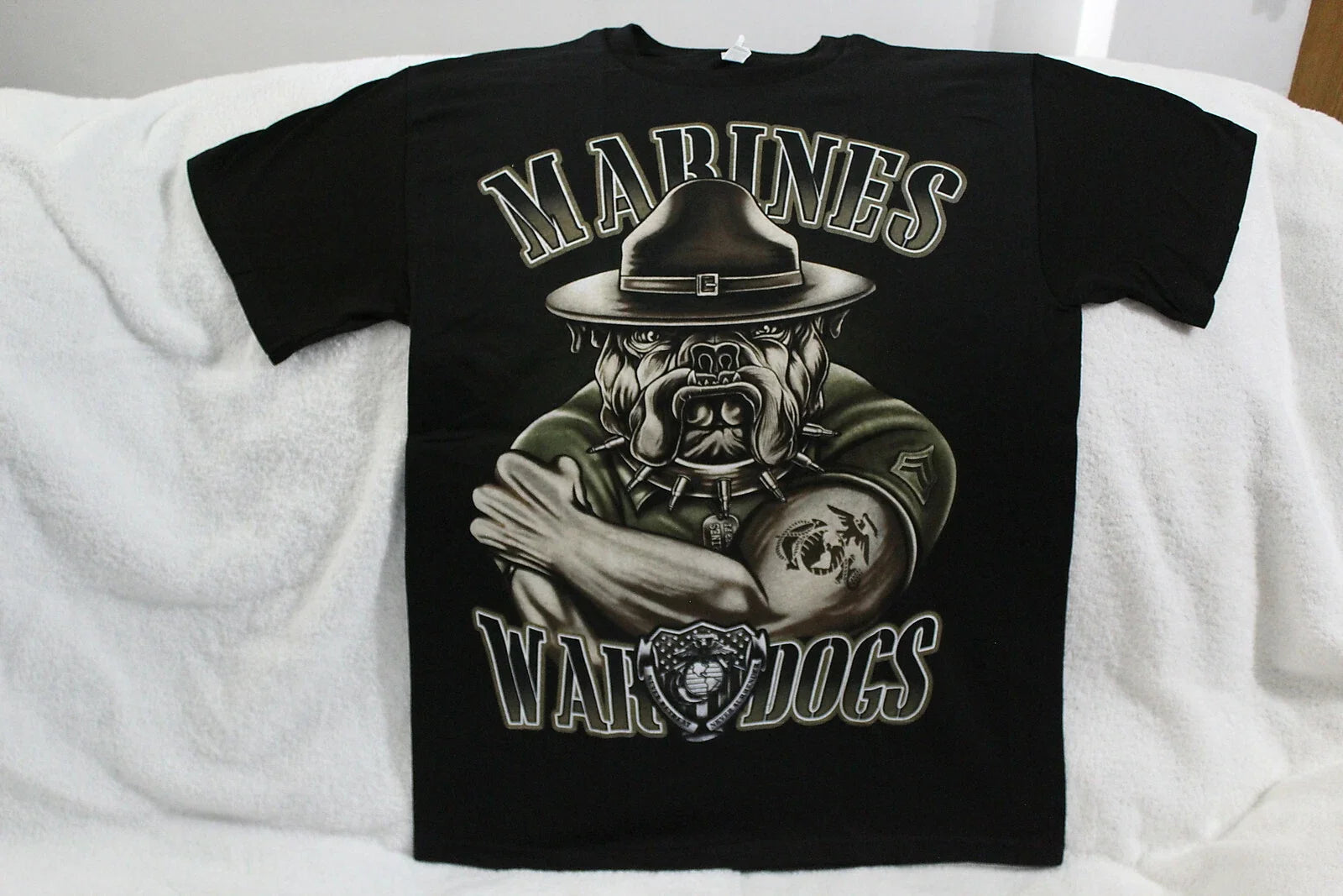 MARINES BULLDOG WAR DOGS SEMPER FI NEVER RETREAT - Adult & Kids T-Shirts, Sweatshirts & Hoodies apparel design preview 1