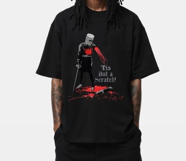 Tis But a Scratch Funny Medieval Knight Graphic for - Adult & Kids T-Shirts, Sweatshirts & Hoodies apparel design preview 1