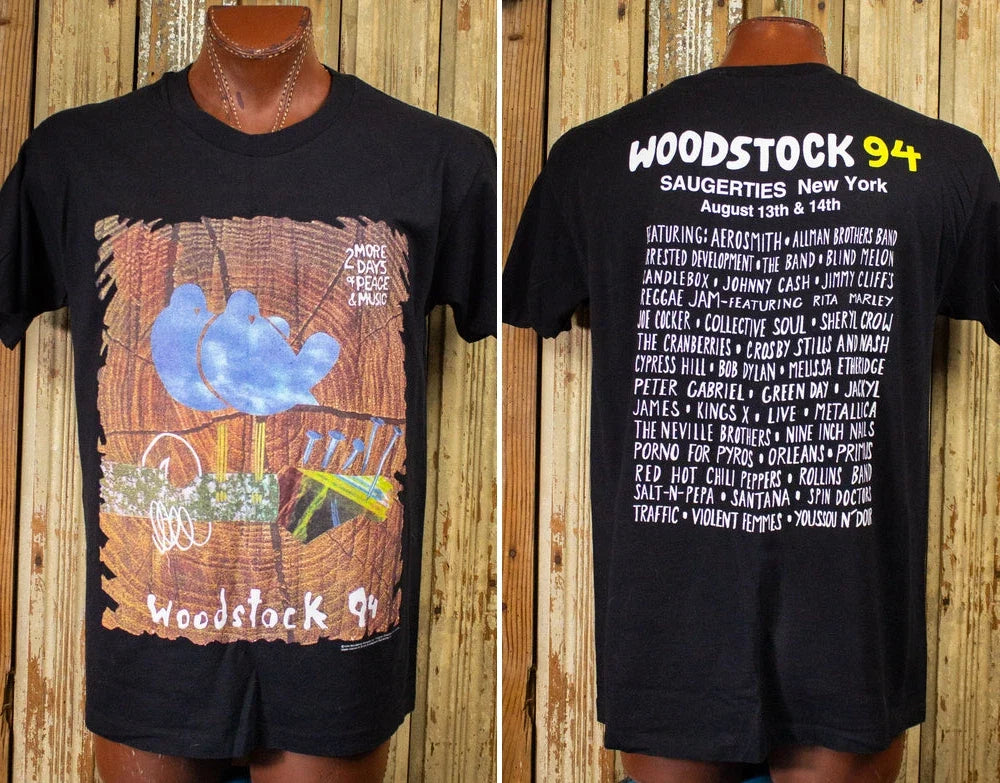 Vintage Woodstock '94 Festival Concert 1994 Black - Adult & Kids T-Shirts, Sweatshirts & Hoodies apparel design preview 1