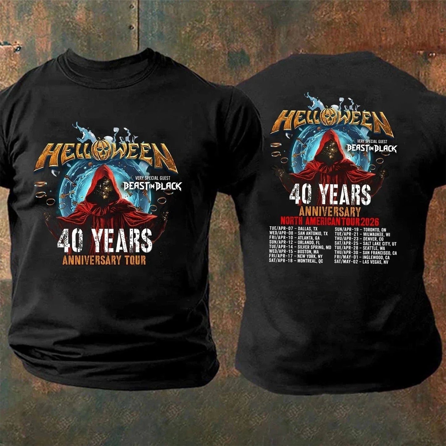 Helloween 40th Anniversary North American Tour 2026 - Adult & Kids T-Shirts, Sweatshirts & Hoodies apparel design preview 1