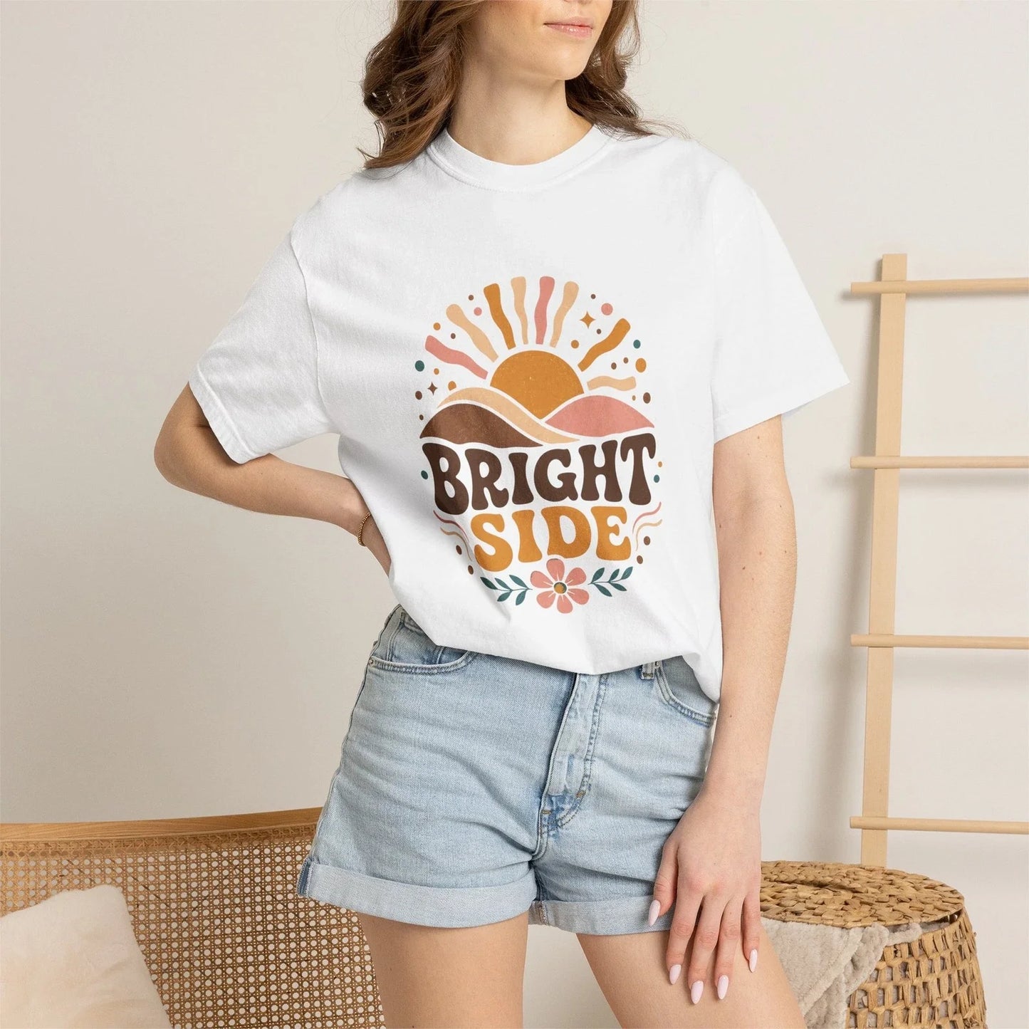 Womens Bright Side Comfort Colors Retro Boho Sun - Adult & Kids T-Shirts, Sweatshirts & Hoodies apparel design preview 1
