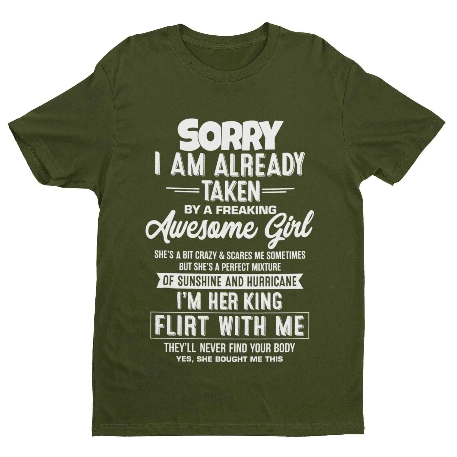 Funny Relationship Sorry, I'm Already Taken by a - Adult & Kids T-Shirts, Sweatshirts & Hoodies apparel design preview 1