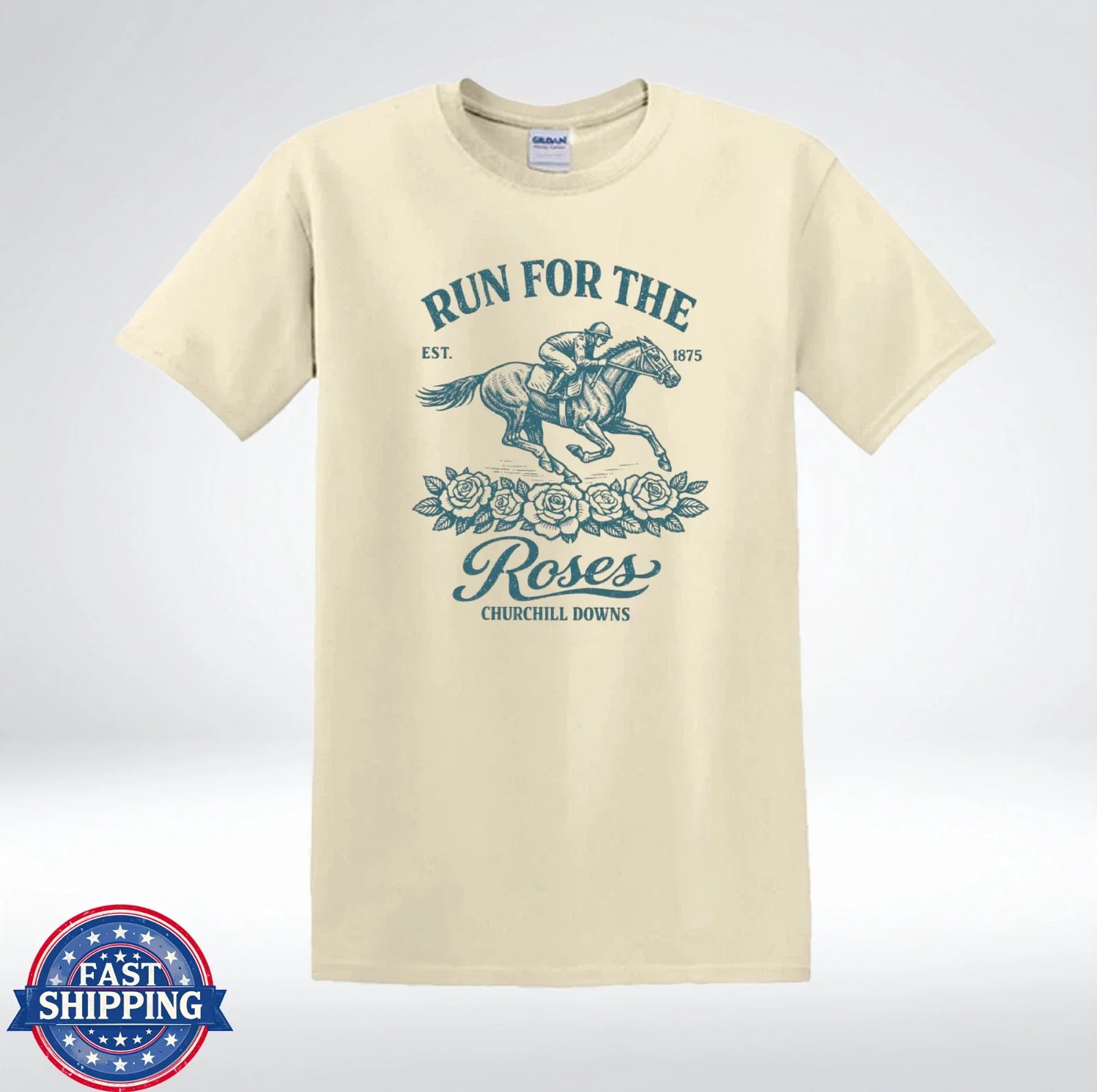 Run For The Roses Vintage Horse Racing Graphic - Adult & Kids T-Shirts, Sweatshirts & Hoodies apparel design preview 1