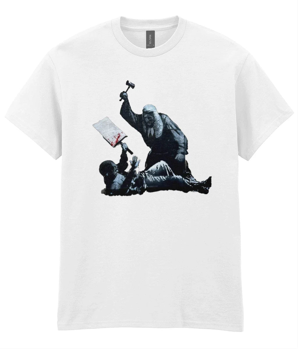 Banksy Inspired Royal Courts of Justice Mural Judge - Adult & Kids T-Shirts, Sweatshirts & Hoodies apparel design preview 1