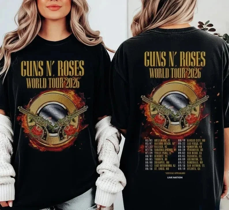 Guns And Roses World Tour 2026 North American - Adult & Kids T-Shirts, Sweatshirts & Hoodies apparel design preview 1
