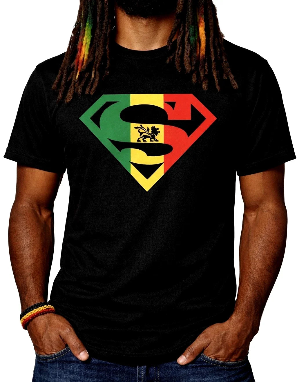 Superhero Rastafarian Logo Unisex Reggae Rasta - Adult & Kids T-Shirts, Sweatshirts & Hoodies apparel design preview 1
