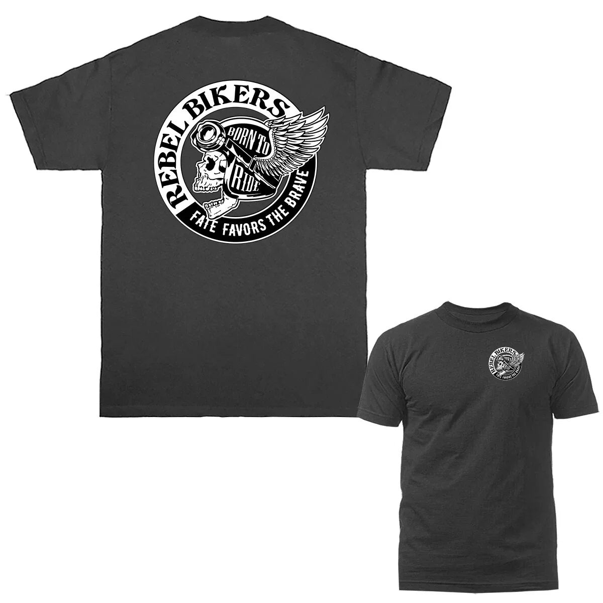 Rebel Bikers Vintage Classic Custom Motorcycle - Adult & Kids T-Shirts, Sweatshirts & Hoodies apparel design preview 1