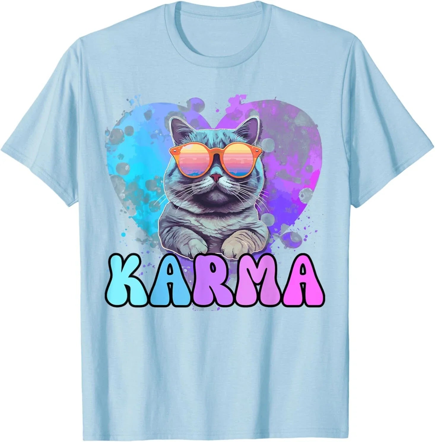 Cute Funny Cat Lover Heart Shape Karma - Adult & Kids T-Shirts, Sweatshirts & Hoodies apparel design preview 1