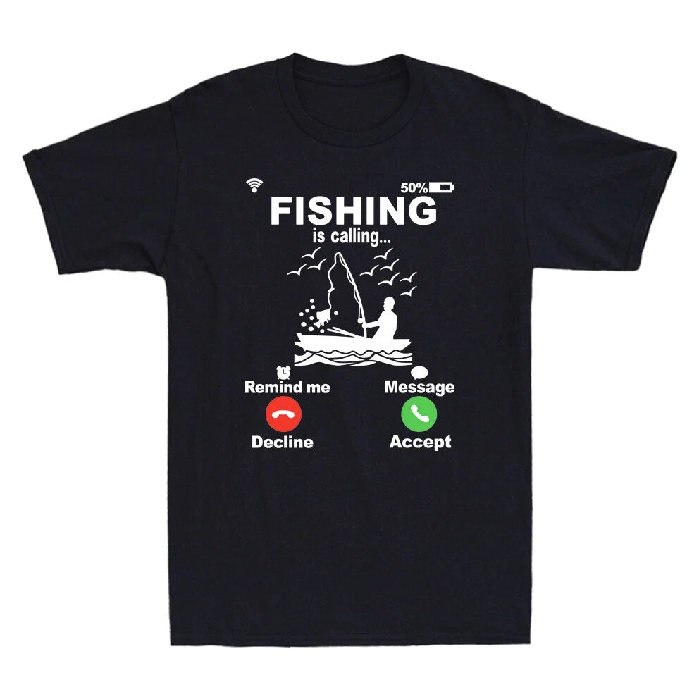 Fishing Is Calling And I Must Go... Funny Saying - Adult & Kids T-Shirts, Sweatshirts & Hoodies apparel design preview 1