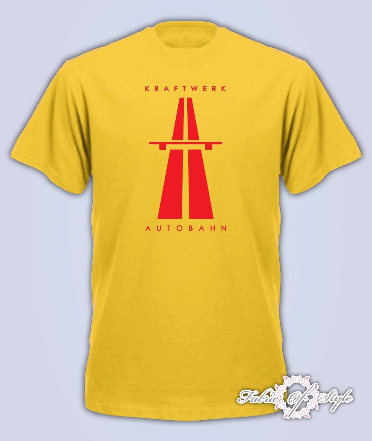 KRAFTWERK Tribute AUTOBAHN RETRO TECHNO Mens Yellow - Adult & Kids T-Shirts, Sweatshirts & Hoodies apparel design preview 1
